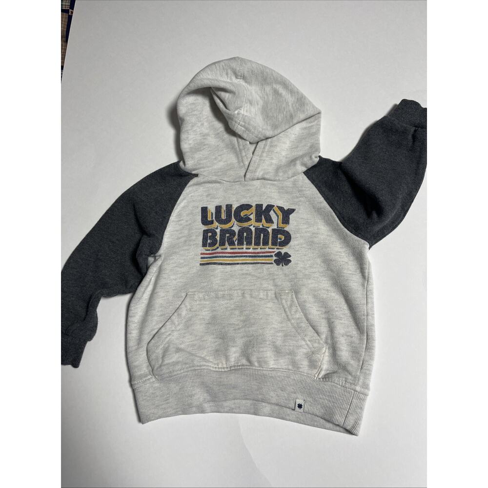 Lucky Brand Toddler Graphic Hoodie Sweatshirt Hoodie Kangaroo Pocket Size 3T